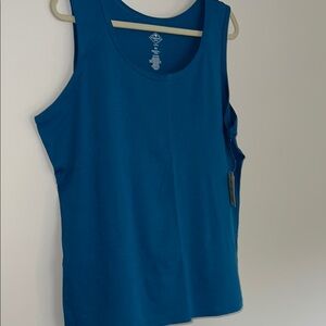 St. John's Bay Blue Sleeveless Relaxed Tank Top